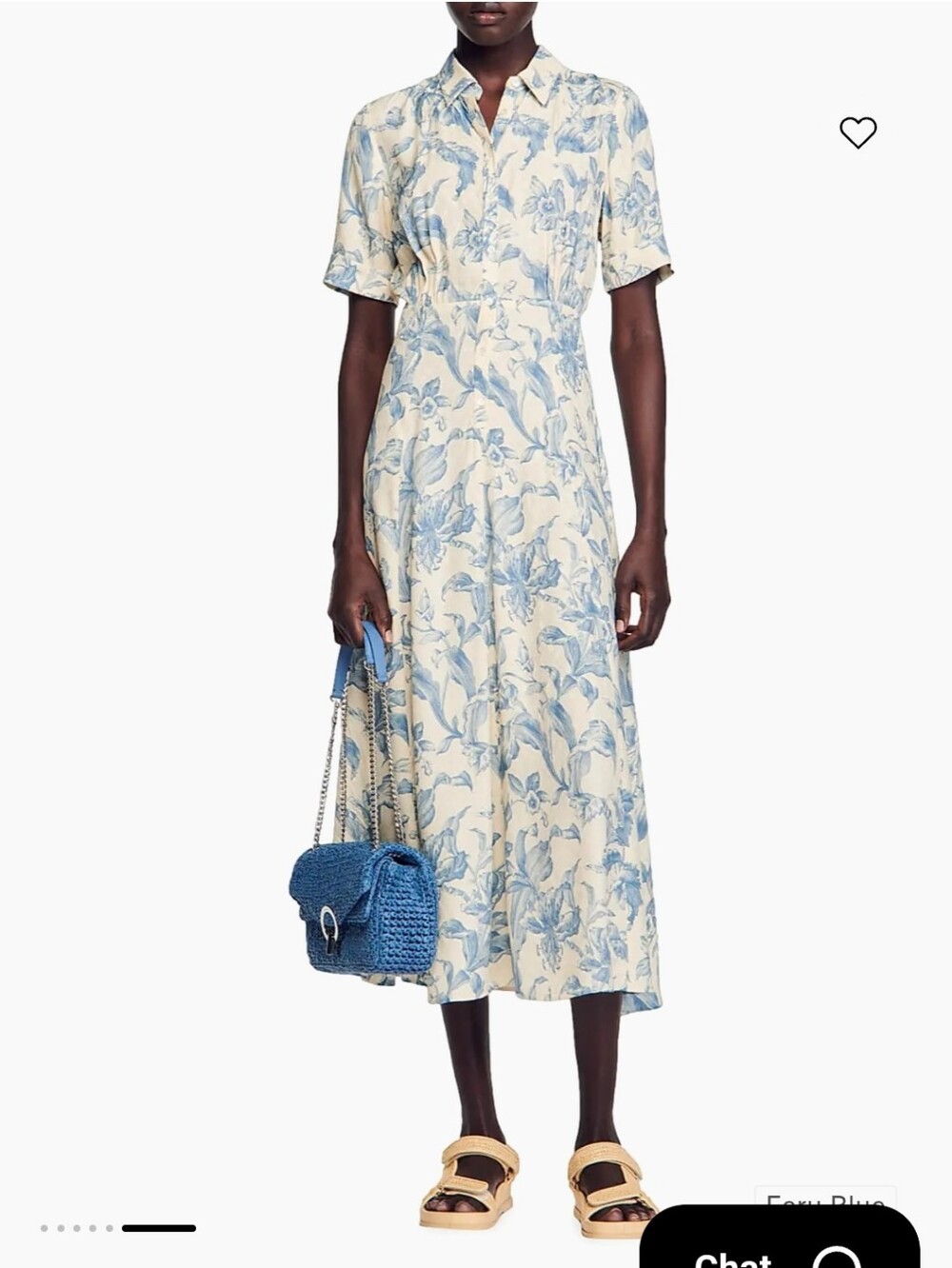 Sandro Nwt Josephina Floral Shirtdress Size 38 US Size 6